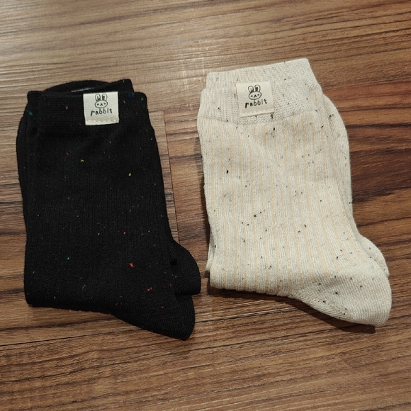 Rabbit Other - 🔥 2/$10 3/$12 Rabbit Men’s Speckled Crew Socks – Black & Cream